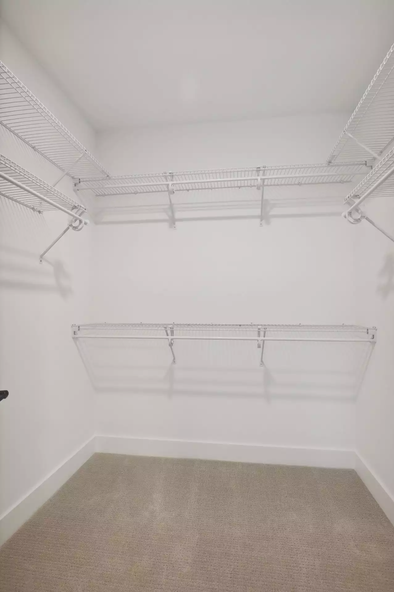 Bedroom walk-in closet with shelves