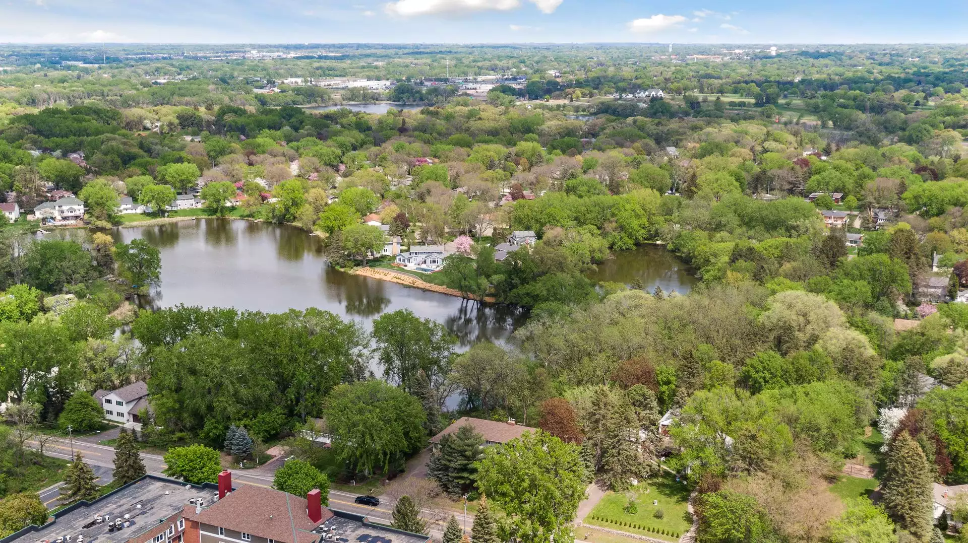 Aerial View of Neighborhood of Maplewood Home For Sale