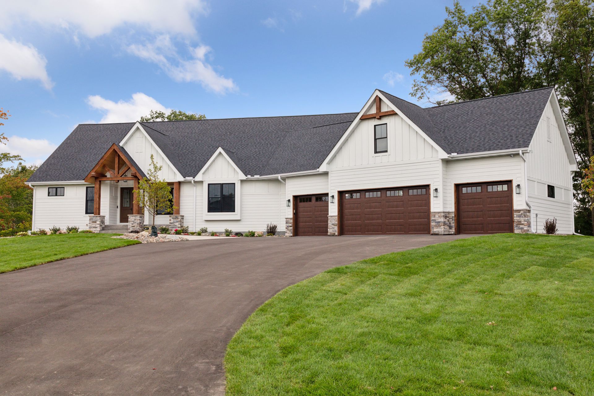 Exterior front view of 4BR, 4BA luxury home in Swedish Chapel Estates