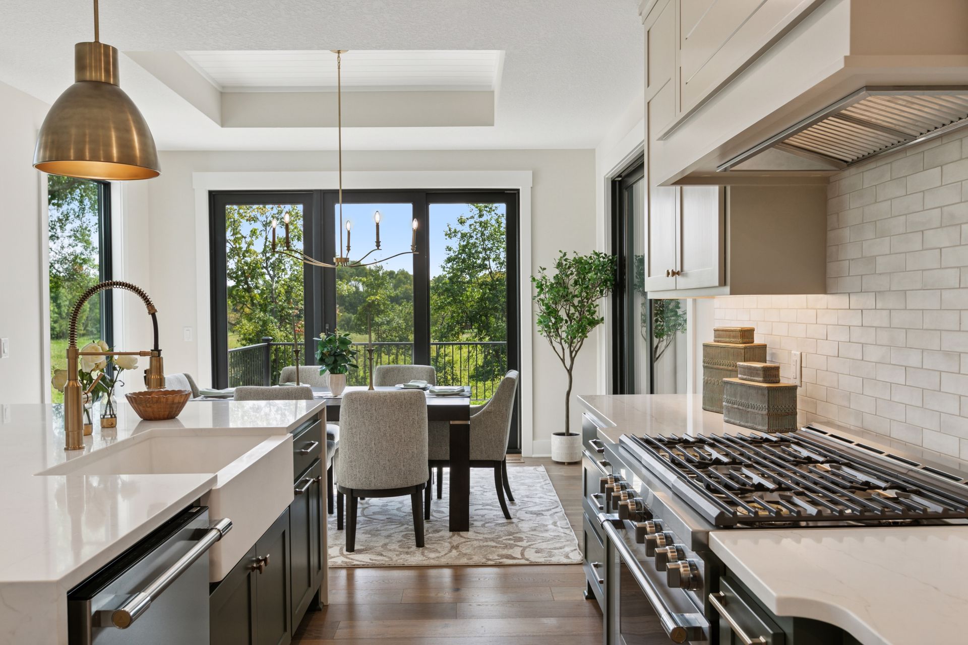 Kitchen galley view looking toward dining area