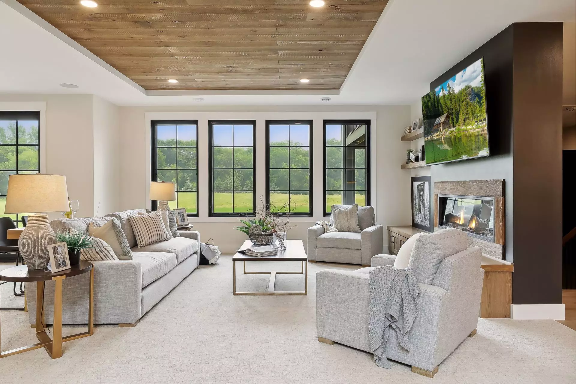 Expansive windows allow for unbeatable panoramic views of Afton Creek Preserve