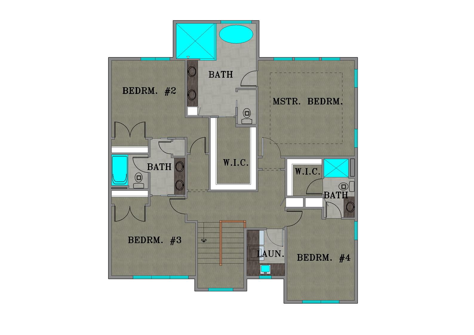 Home Plan Main Floor Plan Color rendering