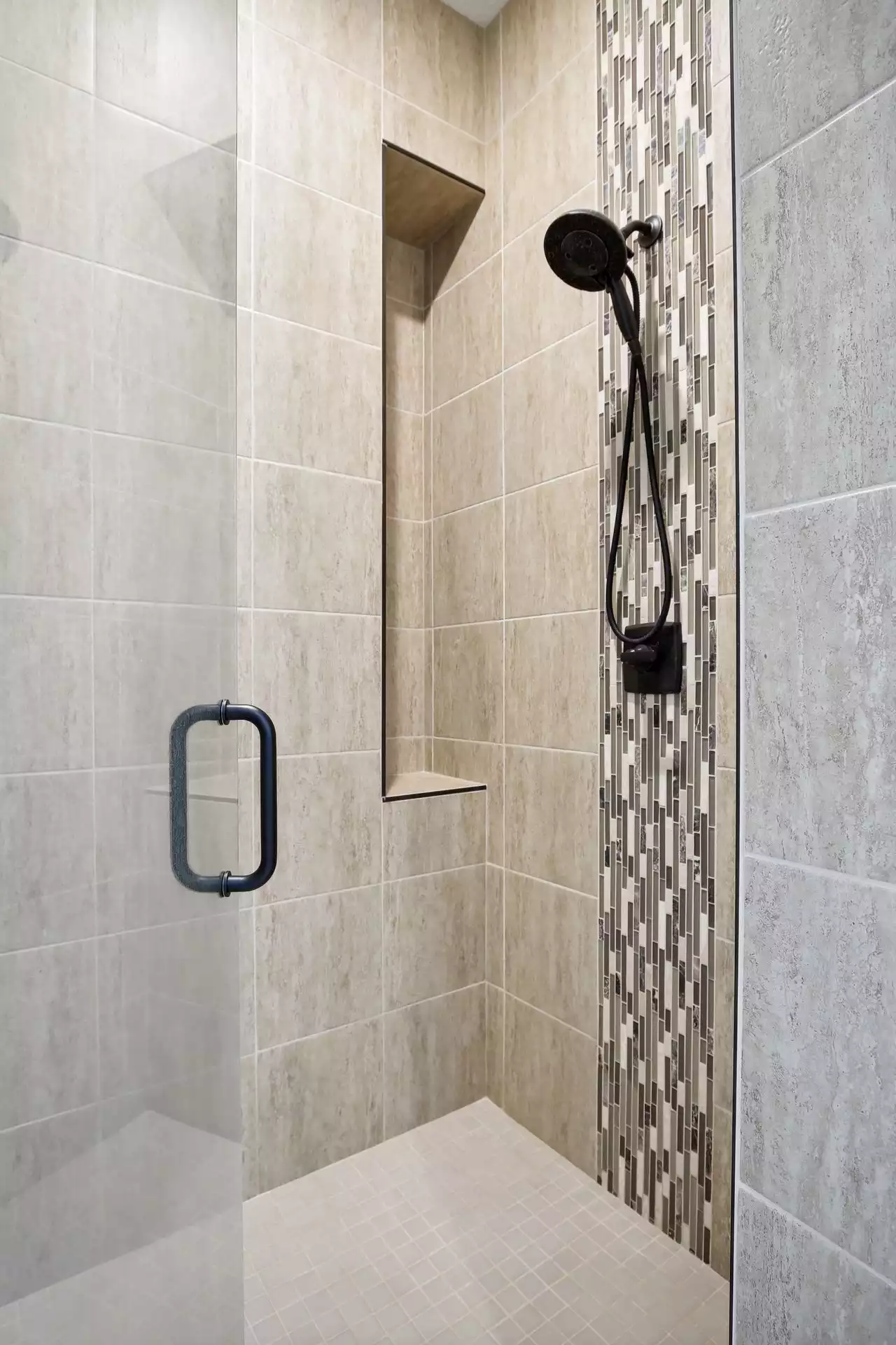 Decorative tile shower